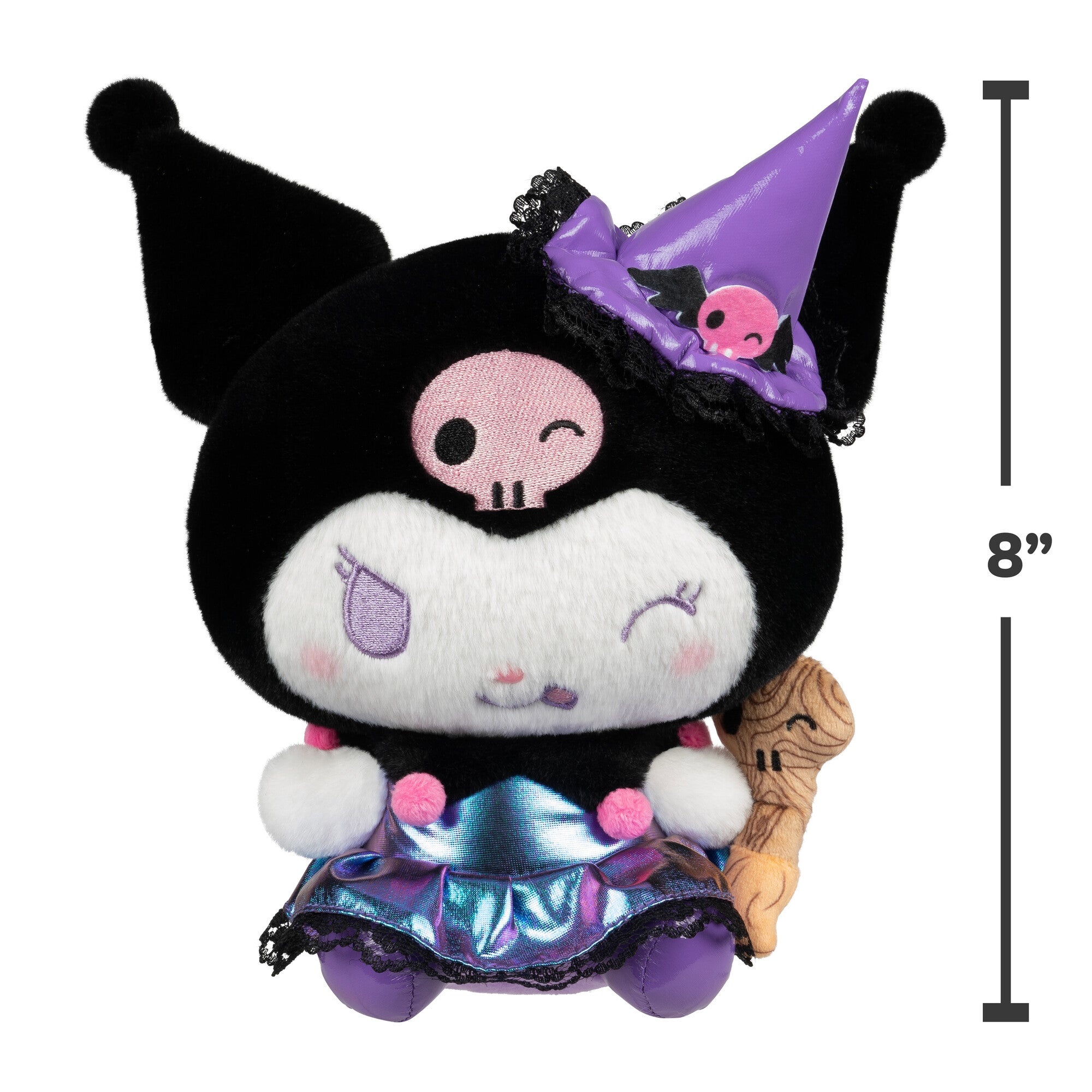 Hello Kitty and Friends 8-Inch Kuromi Halloween Plush Wearing a Witch Costume - Image 6